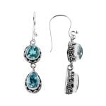 Gümüş Blue Topaz Küpe