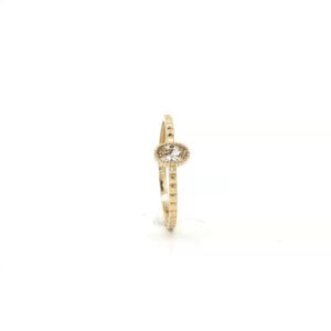 14 Ayar Altın Oval Solitaire Taşlı Yüzük (Eklem)